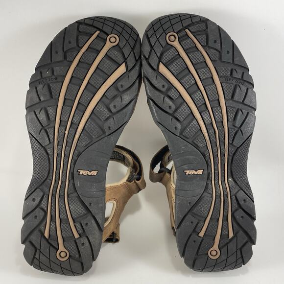 Teva Fossil Canyon Hiking Leather Active Sandals Brown Leather 6101 Mens Size 12 - Picture 8 of 9